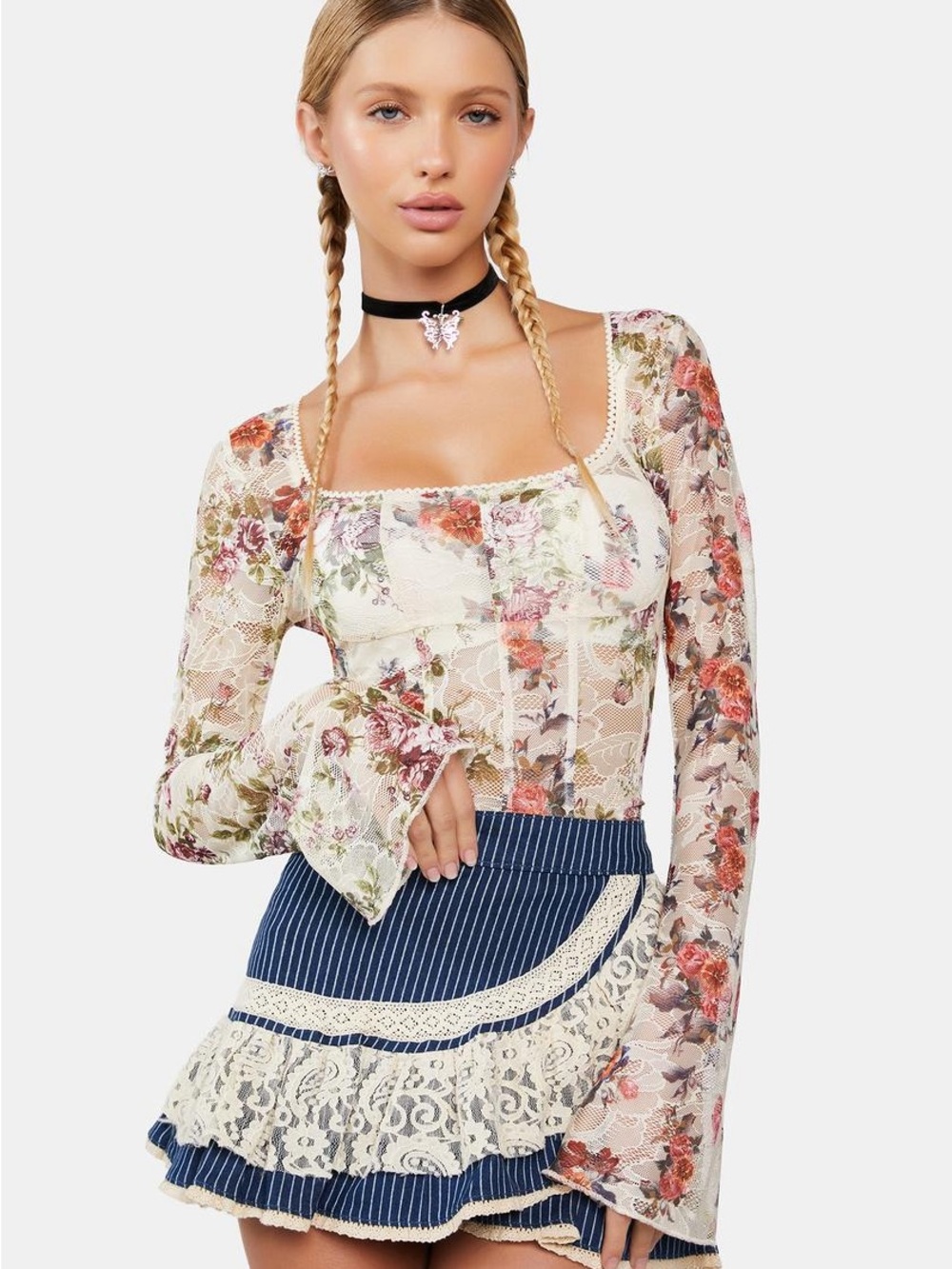 Delia*s ONCE LOVED FLORAL CORSET TOP
